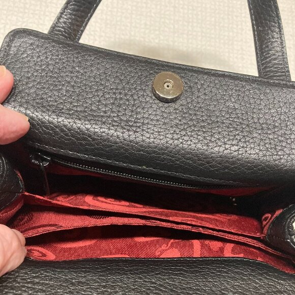 Like New Brighton Black Croc embossed and Pebble Leather Satchel Mini bag - Picture 8 of 11